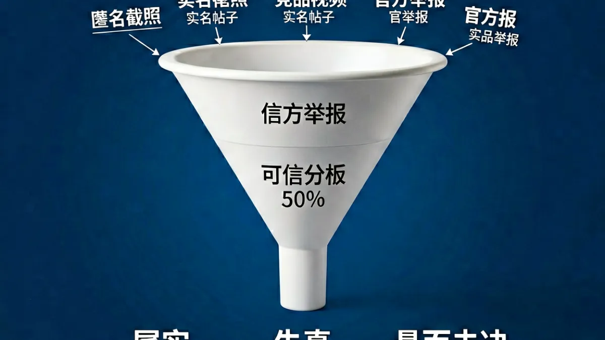 吃瓜黑料爆料渠道分布示意图，对比匿名投稿、实名举报、竞品爆料三类来源的可信度差异